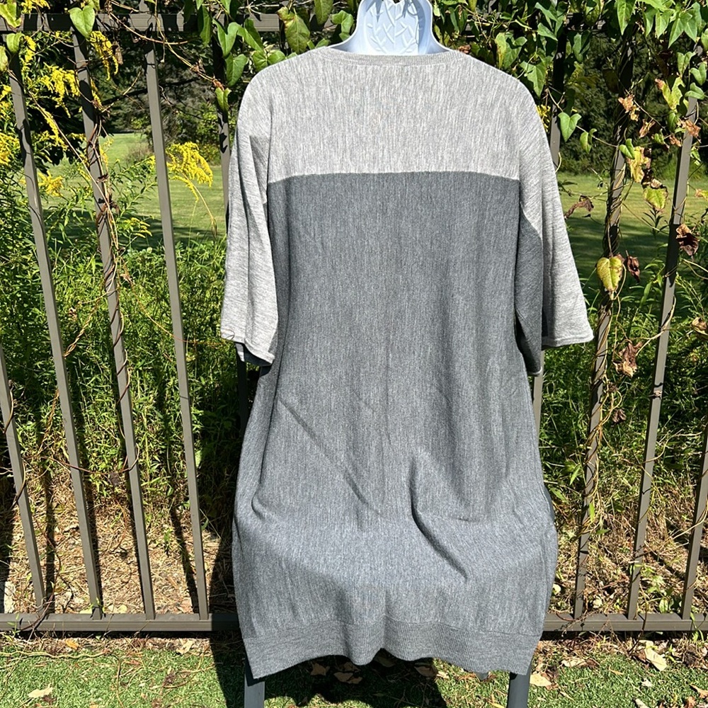 Talbots Gray Color Block Merino Wool Sweater Dres… - image 7